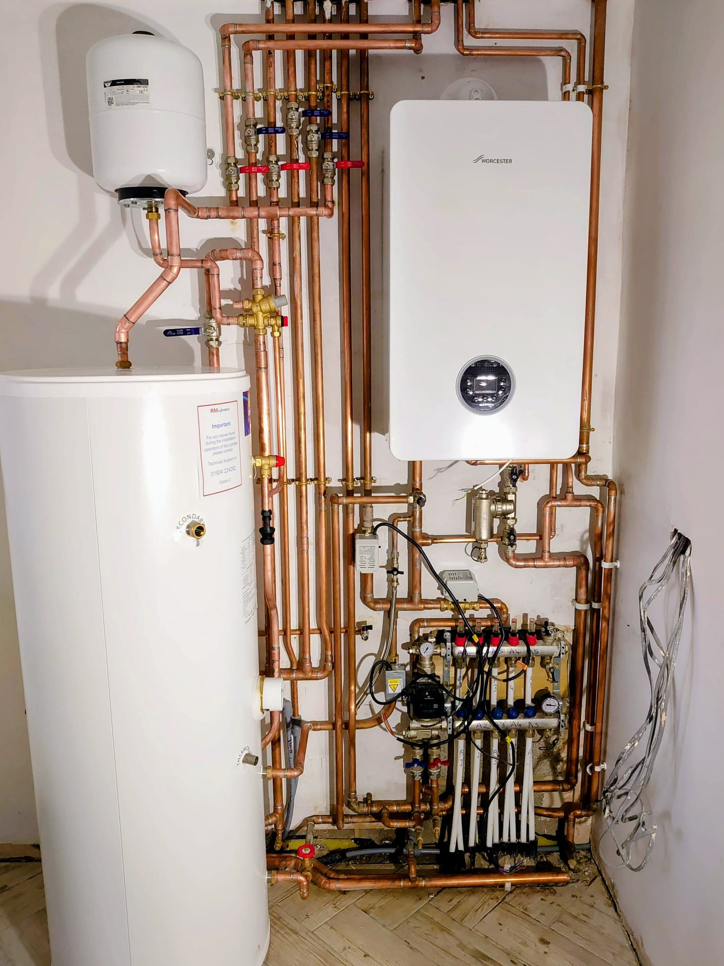 Worcester boiler installation with full copper pipework system